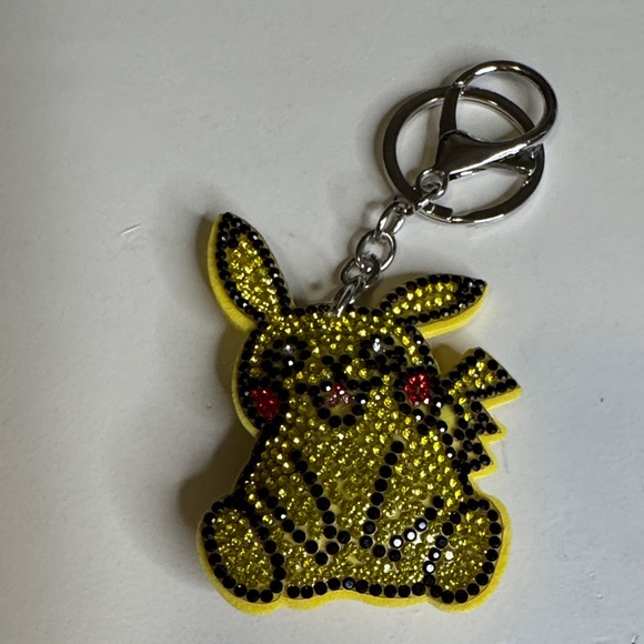 Accessories - Yellow Pikachu Rhinestone Keychain